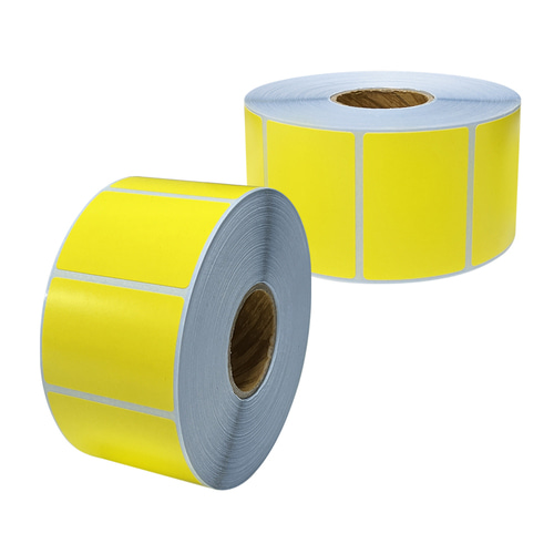 컬러아트 (노란색) 55x40(mm) 1500매 40지관/ 컬러라벨 / 신선라벨 / 납품라벨 / 검사라벨